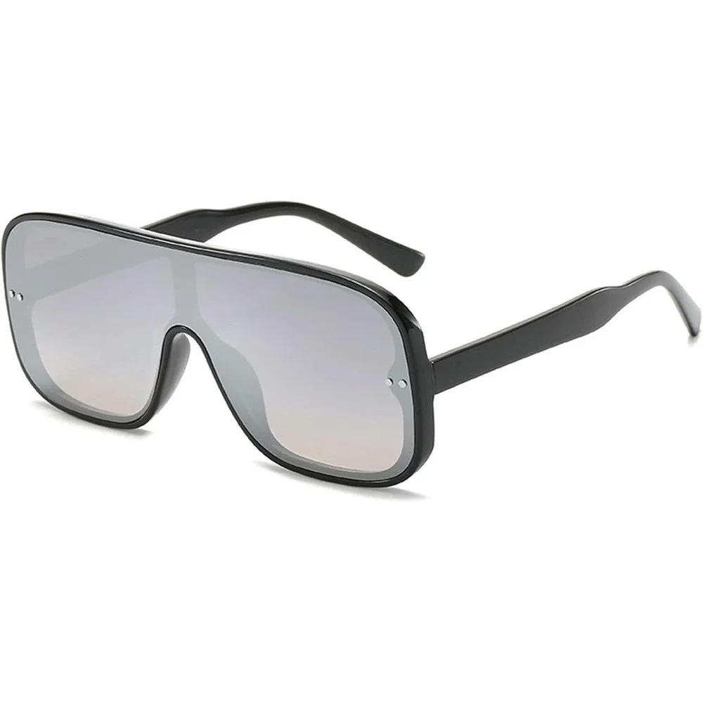 Shield Sunglasses Oversized Flat Top Mirrored Lens Fashion Visor Sunnies Lentes‎